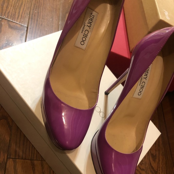 Jimmy Choo 9US Patent Leather Orchid Authentic - Picture 2 of 6
